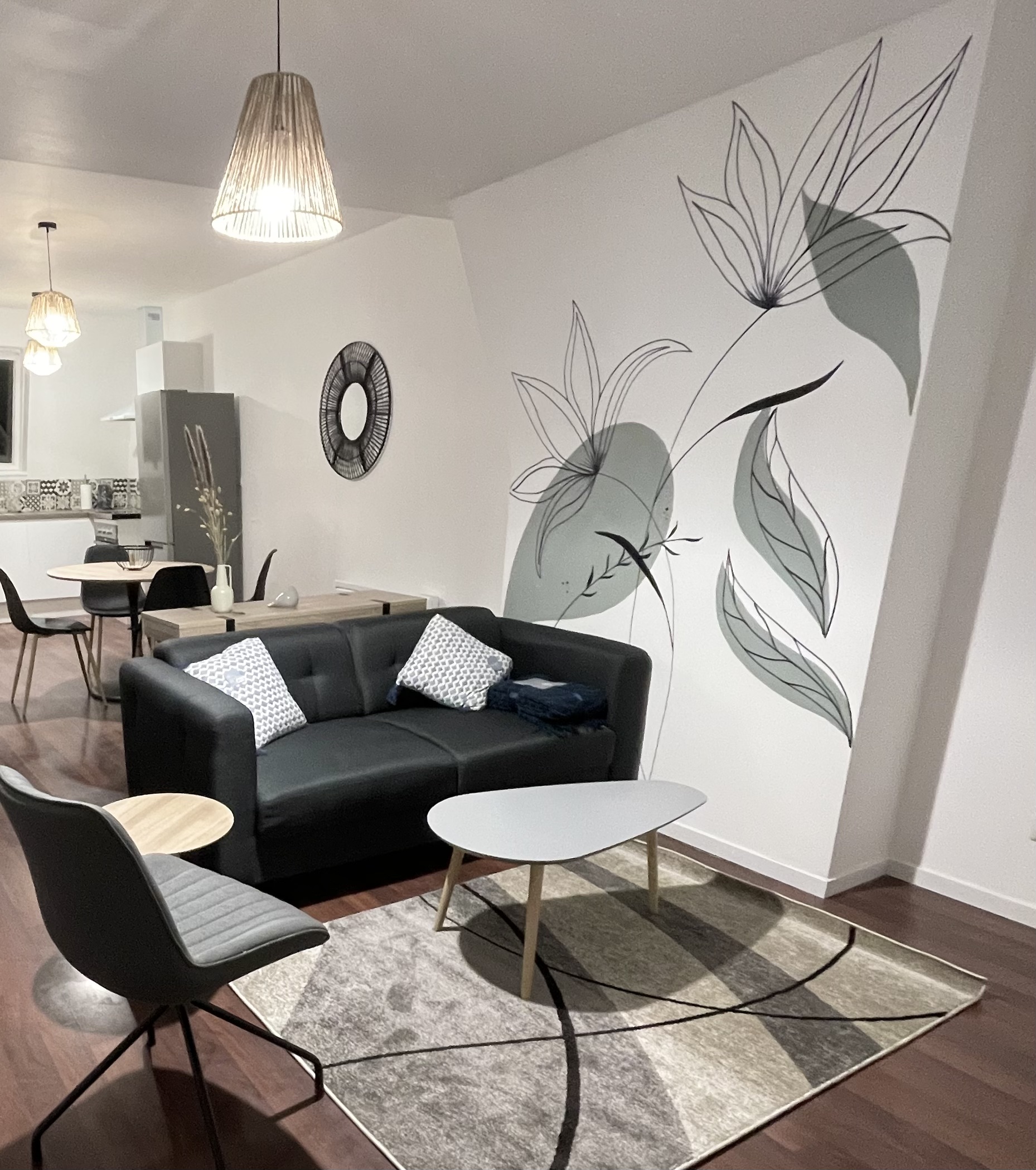 salon-amenagement-dun-appartement-de-52-m²-architecte d'intérieur - appartement -Lille-59000