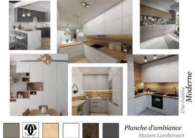 Planche d'ambiance - rénovation-cuisine-salle à manger - Elahé déco 59000 Lille