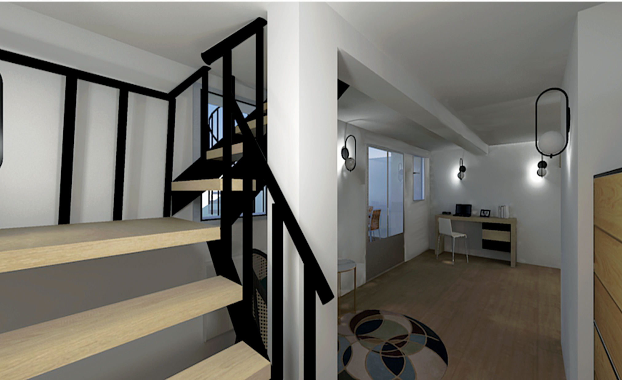 Maison- appartement-chambre- escalier - sol-Elahe Deco LILLE 59000